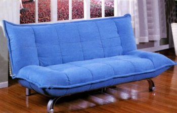 Sky Blue Modern Sofa Bed in Microfiber Upholstery [CRSB-212-300048]