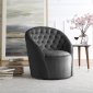 Alessio Accent Chair 501 in Grey Velvet by Meridian