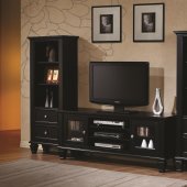 702250 TV Stand in Black by Coaster w/Optional Media Towers