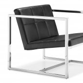 Black or White Leatherette Modern Chair w/Chrome Steel Frame