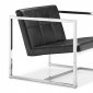 Black or White Leatherette Modern Chair w/Chrome Steel Frame