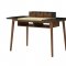 Dana Modern Office Desk in Walnut by J&M w/Brown Marble