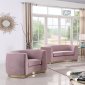 Julian Sofa 620 in Pink Velvet Fabric by Meridian w/Options