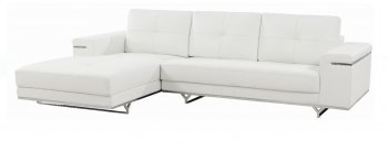 Steve Sectional Sofa in White Leather by Whiteline Imports [WLSS-Steve White]