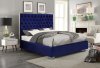 Lexi Upholstered Bed in Navy Velvet Fabric by Meridian w/Options