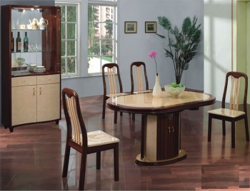 Two-Tone Modern Dining Room W/Oval Shape Table [PKDS-DT004]