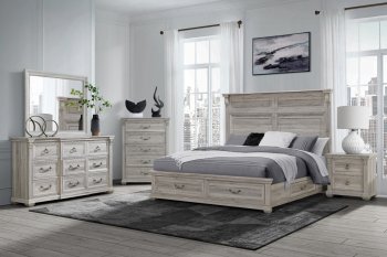 Tatum Bedroom Set 5Pc in Natural by Global w/Storage Bed [GFBS-Tatum Storage Natural]