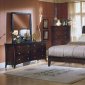 Merlot Finish Modern 5Pc Bedroom Set w/Curved Side Design