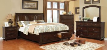 Castor Bedroom CM7590CH in Cherry w/Storage Footboard [FABS-CM7590CH-Castor Cherry]