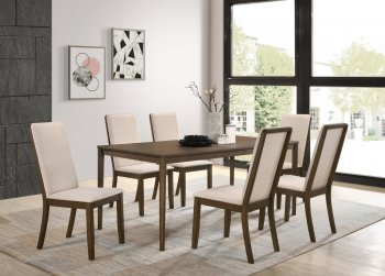 Wethersfield 7Pc Dining Set 109841 in Medium Walnut by Coaster [CRDS-109841-Wethersfield]