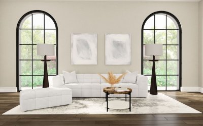 Everly Extra Long Sofa 504850 in Off-White Boucle by Coaster