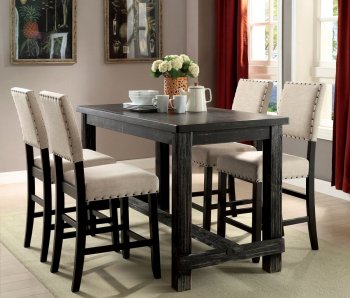 Sania II CM3324BK-PT Counter Height 5Pc Dinette Set w/Options [FADS- CM3324BK-PT-Sania II]