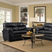 1030 Sofa in Black Bonded Leather w/Options