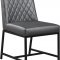 Bryce Dining Chair 918 Set of 2 in Grey Faux Leather -Meridian