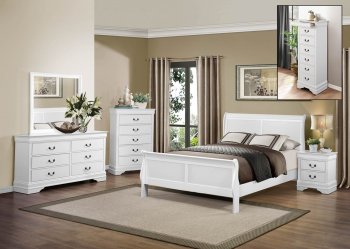 Mayville Bedroom 5Pc Set 2147W by Homelegance in White w/Options [HEBS-2147W Mayville]