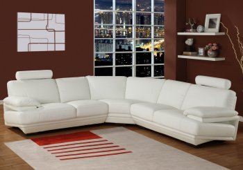 White Color Bonded Leather Upholstery Modern Sectional Sofa [CVSS-Sheraton White]