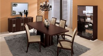Reviews Chocolate Brown Elegant Dining Room With Leather Accents