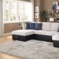 Merill Sectional Sofa 56015 in Beige Fabric & Black PU by Acme