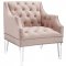 Proverbial Accent Chair in Pink Velvet by Modway