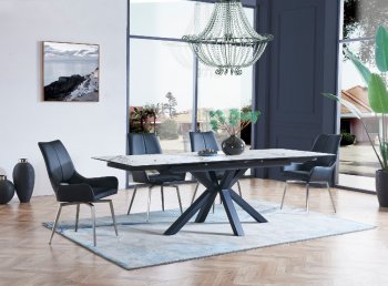 D2691DT Dining Table by Global w/Optional Black Swivel Chairs [GFDS-D2691DT-D4878DC-BL]