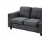 U9055 Sofa & Loveseat Set in Gunmetal Fabric by Global w/Options