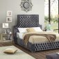 Sedona Upholstered Bed in Grey Velvet Fabric w/Options