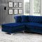 Damian Sectional Sofa 608 in Navy Velvet Fabric by Meridian