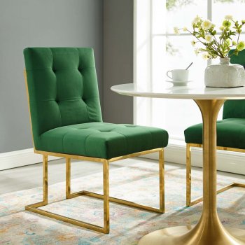 Privy Dining Chair Set of 2 in Emerald Velvet by Modway [MWDC-3744 Privy Emerald]