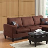 15900 Robyn Sectional Sofa & Ottoman Chocolate Microfiber Acme