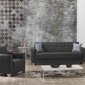 Viva Italia Sofa Bed in Dark Gray Leatherette by Mobista