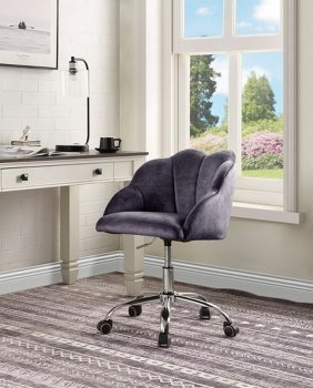 Rowse Office Chair OF00118 in Dark Gray Velvet by Acme [AMOC-OF00118 Rowse]