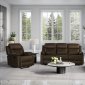 U6026 Motion Sofa & Loveseat Set in Dark Brown Fabric by Global