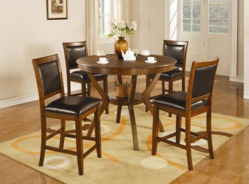 Brown Walnut Finish Modern 5Pc Counter Height Dining Set [CRDS-102178-Nelms]