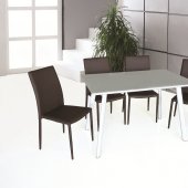 B24 Dining Room Set 5Pc in White by J&M w/DC13 Brown Chairs