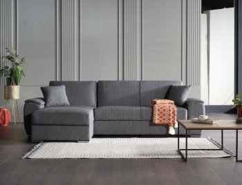 Grepno Sofia Gray Sectional Sofa in Fabric by Bellona [IKSS-Grepno Sofia Gray]