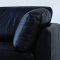 Black Top Grain Leather Match Sectional Sofa