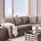 Alka Sectional Sofa CM6576 in Light Brown Faux Nubuck Fabric