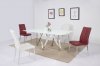 Abigail Dining Table 5Pc Set White Glass Top by Chintaly