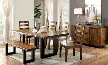 Maddison CM3606T Dining Table in Tobacco Oak w/Options [FADS-CM3606T-Maddison]