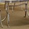 White Top & Chrome Base Modern 5Pc Dining Set w/Black Chairs