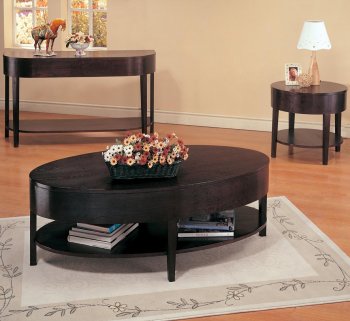 Casual Coffee Table 3Pc Set in Cappuccino by Coaster w/Options [CRCT-3941]