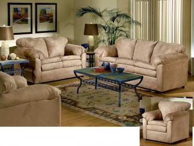 7500 Vera Sofa & Loveseat Set in Mocha Fabric by Chelsea