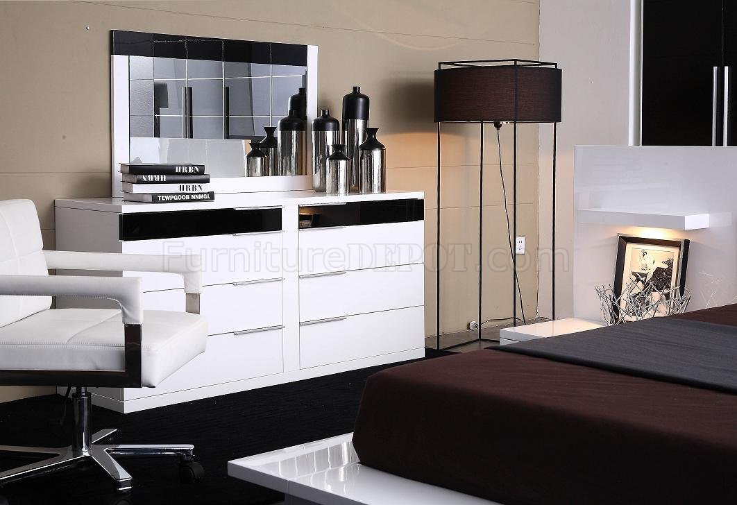 black white high gloss bedroom furniture
