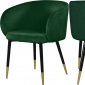 Louise Dining Chair 733 Set of 2 Green Velvet Fabric by Meridian