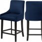 Demi Counter Stool 724 Set of 2 Navy Velvet Fabric by Meridian