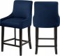 Demi Counter Stool 724 Set of 2 Navy Velvet Fabric by Meridian