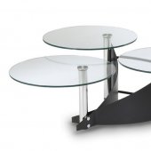 1144 3 Tier Clear Glass Top Cocktail Table by Chintaly