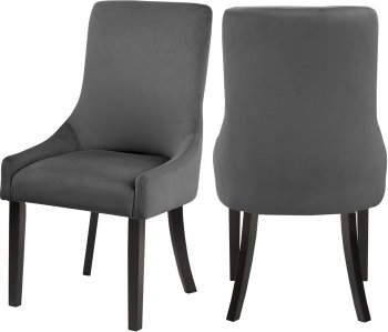 Demi Dining Chair 723 Set of 2 Grey Velvet Fabric by Meridian [MRDC-723 Demi Grey]