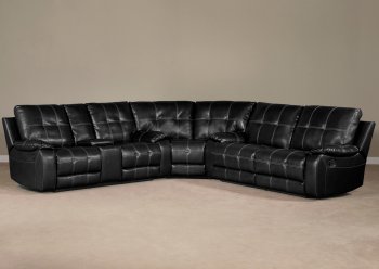 2010 Reclining Sectional Sofa in Black Bi Cast [EGSS-2010]