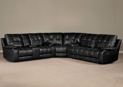 2010 Reclining Sectional Sofa in Black Bi Cast